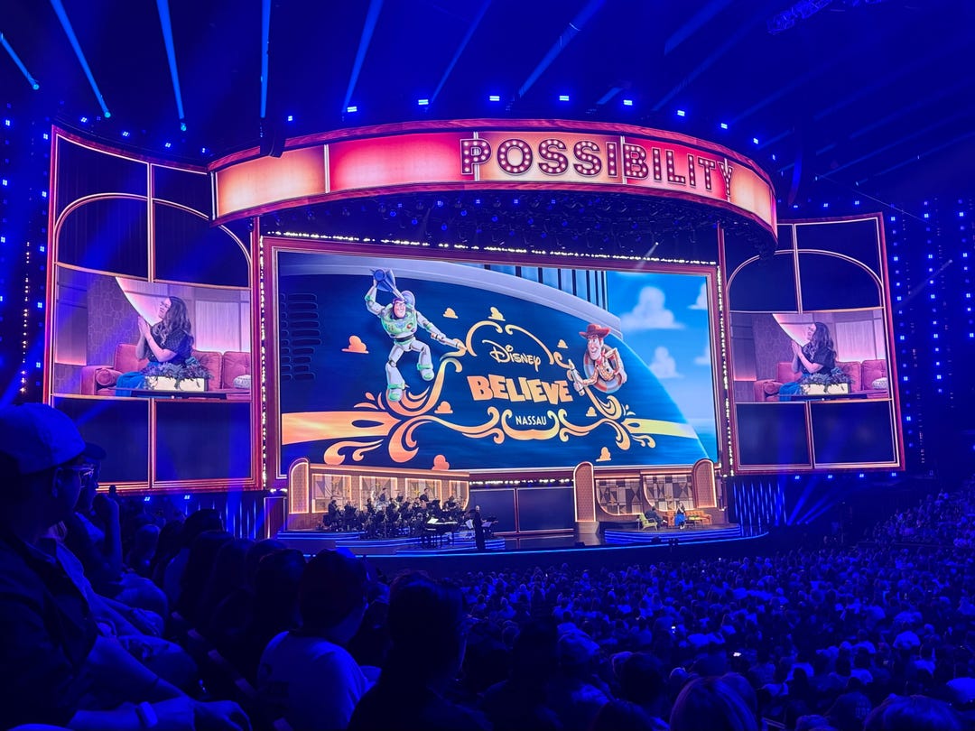 Buzz Lightyear and Woody will adorn the stern of Disney Cruise Line's upcoming Believe ship.