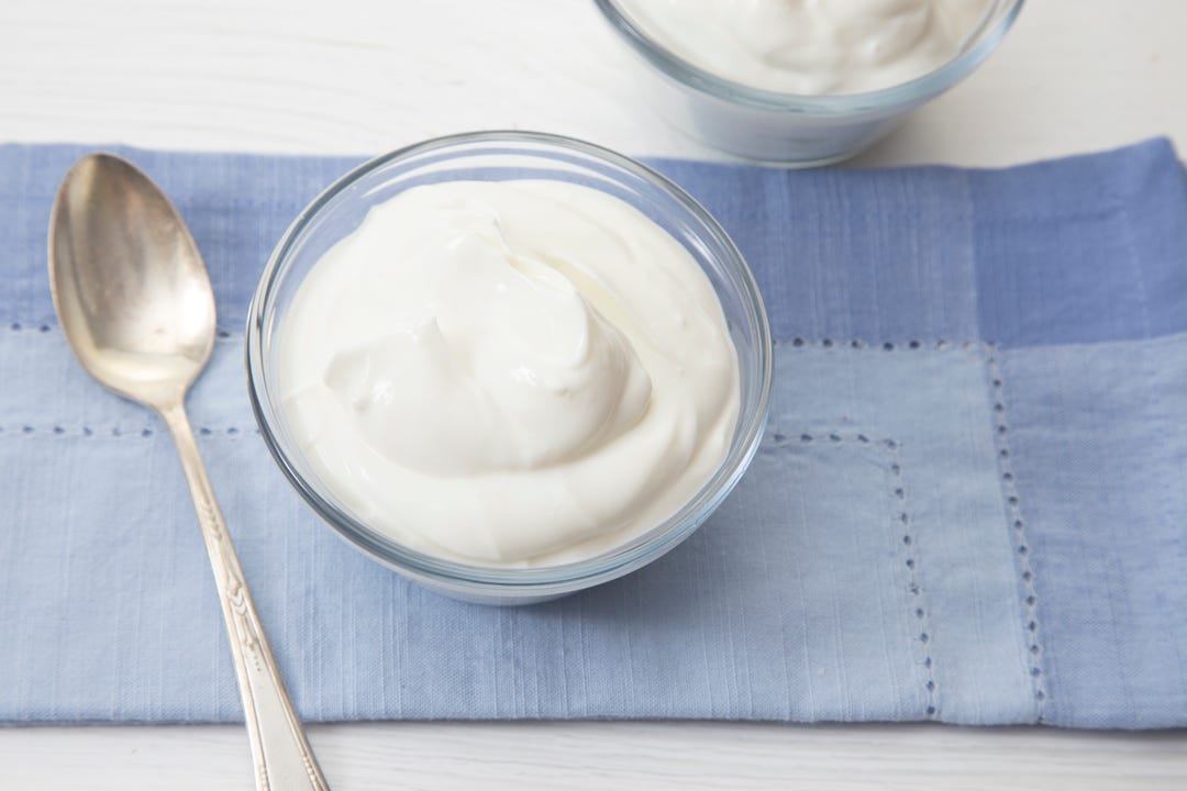 Plain greek yogurt, preferably whole-milk or 2%
